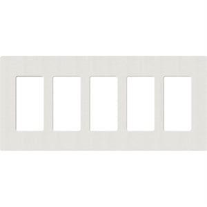 Lutron SC-5-LG Claro Satin Screwless Wallplate 5 Gang in Lunar Gray