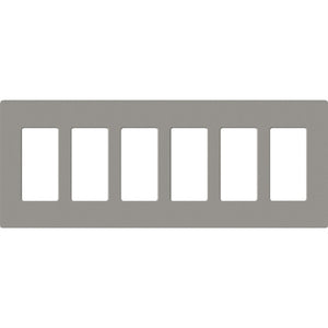 Lutron SC-6-CS Claro Satin Screwless Wallplate 5 Gang in Cobblestone