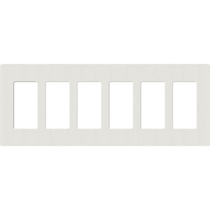 Lutron SC-6-LG Claro Satin Screwless Wallplate 5 Gang in Lunar Gray