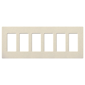 Lutron SC-6-LS Claro Satin Screwless Wallplate 6 Gang in Limestone