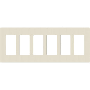 Lutron SC-6-PM Claro Satin Screwless Wallplate 5 Gang in Pumice