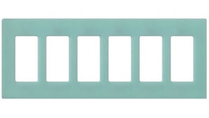 Lutron SC-6-SG Claro Satin Screwless Wallplate 6 Gang in Sea Glass