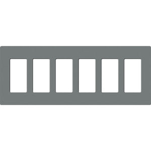 Lutron SC-6-SL Claro Satin Screwless Wallplate 5 Gang in Slate
