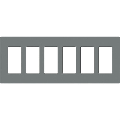 Lutron SC-6-SL Claro Satin Screwless Wallplate 5 Gang in Slate