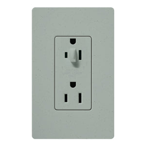 Lutron SCR-15-HDTR-BG Claro Satin Tamper Resistant 15A Split Duplex Receptacle Half for Dimming Use in Bluestone