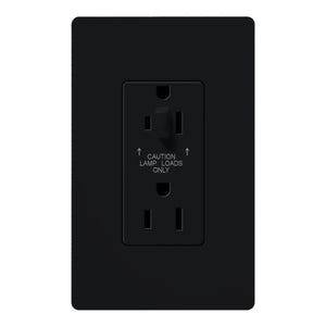 Lutron SCR-15-HDTR-MN Claro Satin Tamper Resistant 15A Split Duplex Receptacle Half for Dimming Use in Midnight