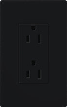 Lutron SCR-15-MN Claro Satin 15A Duplex Receptacle, Not Tamper Resistant, in Midnight