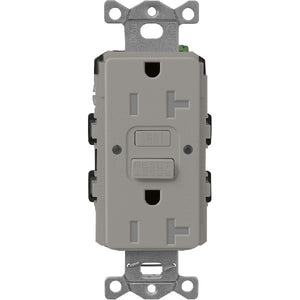 Lutron SCR-20-GFST-CS  Claro Satin Self-Testing Tamper Resistant 20A GFCI Receptacle in Cobblestone