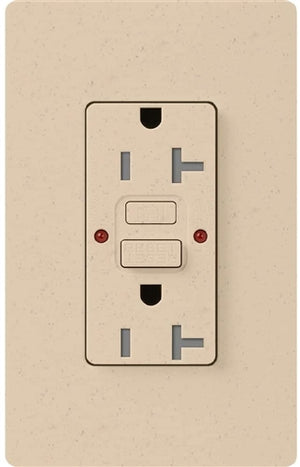 Lutron SCR-20-GFST-ES Claro Satin Self-Testing Tamper Resistant 20A GFCI Receptacle, in Eggshell