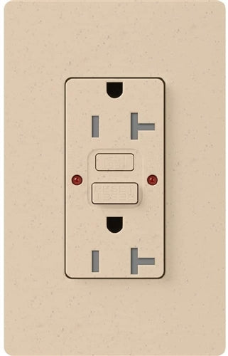 Lutron SCR-20-GFST-ES Claro Satin Self-Testing Tamper Resistant 20A GFCI Receptacle, in Eggshell