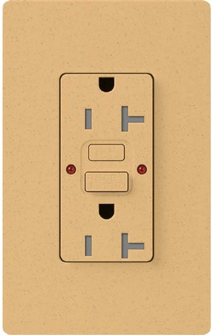 Lutron SCR-20-GFST-GS Claro Satin Self-Testing Tamper Resistant 20A GFCI Receptacle, in Goldstone