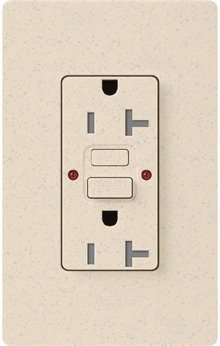 Lutron SCR-20-GFST-LS Claro Satin Self-Testing Tamper Resistant 20A GFCI Receptacle, in Limestone