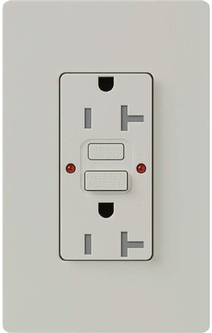 Lutron SCR-20-GFST-PD Claro Satin Self-Testing Tamper Resistant 20A GFCI Receptacle, in Palladium