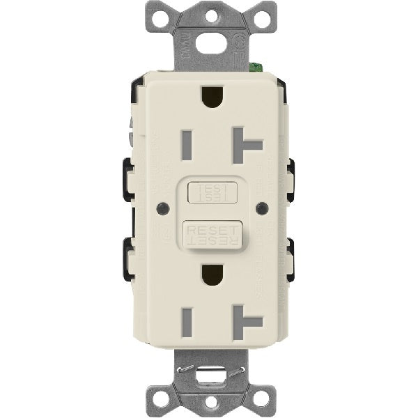 Lutron SCR-20-GFST-PM  Claro Satin Self-Testing Tamper Resistant 20A GFCI Receptacle in Pumice
