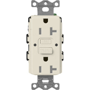 Lutron SCR-20-GFST-PM  Claro Satin Self-Testing Tamper Resistant 20A GFCI Receptacle in Pumice