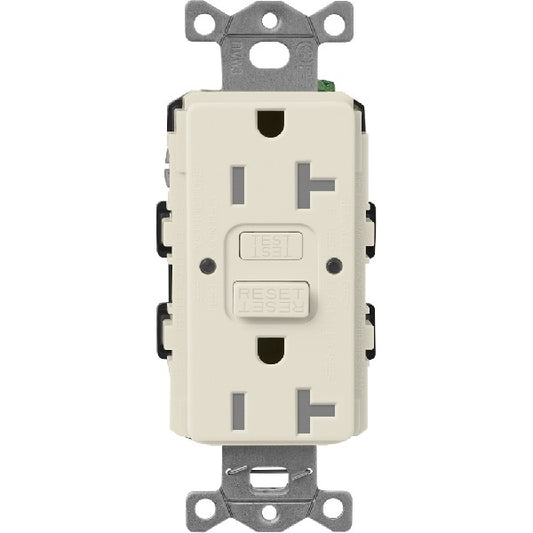 Lutron SCR-20-GFST-PM  Claro Satin Self-Testing Tamper Resistant 20A GFCI Receptacle in Pumice