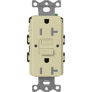 Lutron SCR-20-GFST-SA  Claro Satin Self-Testing Tamper Resistant 20A GFCI Receptacle in Sage