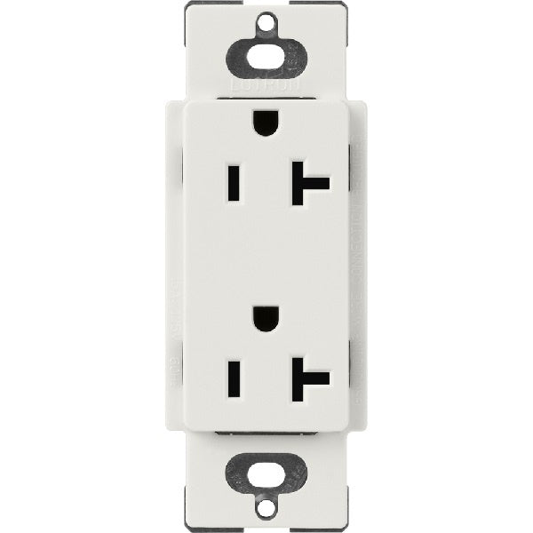 Lutron SCR-20-LG Claro Satin 20A Duplex Receptacle, Not Tamper Resistant in Lunar Gray