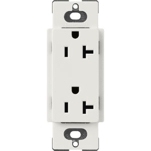Lutron SCR-20-LG Claro Satin 20A Duplex Receptacle, Not Tamper Resistant in Lunar Gray