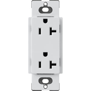 Lutron SCR-20-MI Claro Satin 20A Duplex Receptacle, Not Tamper Resistant in Mist