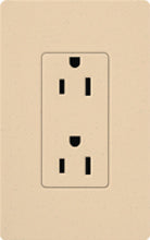 Lutron SCRS-15-TR-DS Claro Satin Tamper Resistant 15A Duplex Receptacle in Desert Stone