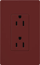 Lutron SCRS-15-TR-MR Claro Satin Tamper Resistant 15A Duplex Receptacle in Merlot