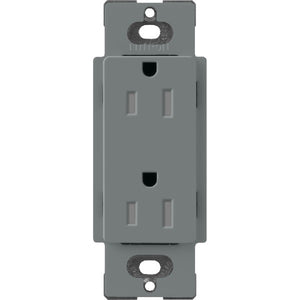 Lutron SCRS-15-TR-SL Claro Satin Tamper Resistant 15A Duplex Receptacle in Slate
