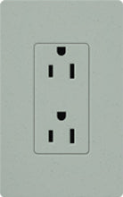Lutron SCRS-20-TR-BG Claro Satin Tamper Resistant 20A Duplex Receptacle in Bluestone