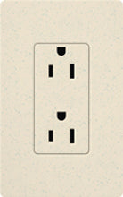 Lutron SCRS-20-TR-LS Claro Satin Tamper Resistant 20A Duplex Receptacle in Limestone