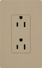 Lutron SCRS-20-TR-MS Claro Satin Tamper Resistant 20A Duplex Receptacle in Mocha Stone