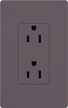 Lutron SCRS-20-TR-PL Claro Satin Tamper Resistant 20A Duplex Receptacle in Plum