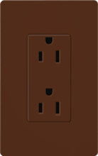 Lutron SCRS-20-TR-SI Claro Satin Tamper Resistant 20A Duplex Receptacle in Sienna