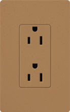 Lutron SCRS-20-TR-TC Claro Satin Tamper Resistant 20A Duplex Receptacle in Terracotta