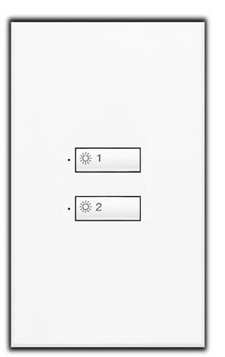 Lutron SG-2BI-BL-EGN SeeTouch 2-Button Wallstation For Grafik Eye 3000 System, Insert Style in Black with Engraving
