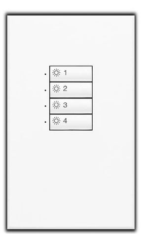 Lutron SG-4BI-IV-EGN SeeTouch 4-Scene Wallstation For Grafik Eye 3000 System, Insert Style in Ivory with Engraving