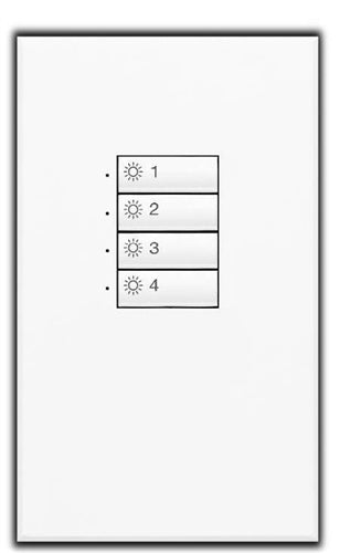Lutron SG-4BI-SN-E00 SeeTouch 4-Scene Wallstation For Grafik Eye 3000 System, Insert Style in Satin Nickel Unengraved
