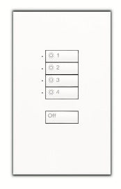 Lutron SG-4NRLI-SN-EGN SeeTouch 4-Scene Wallstation with Off For Grafik Eye 3000 System, Insert Style in Satin Nickel with Engraving