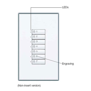 Lutron SR-7BN-BL-E00 SeeTouch 7-Button Replacement Kit For SO-7BN, Non Insert Style in Black Unengraved