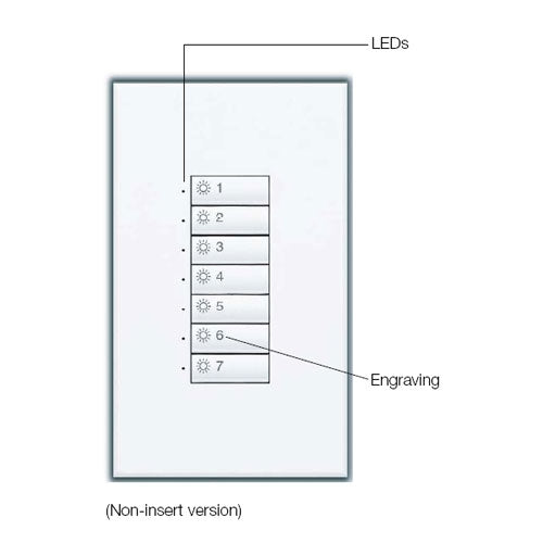 Lutron SR-7BN-IV-E00 SeeTouch 7-Button Replacement Kit For SO-7BN, Non Insert Style in Ivory Unengraved