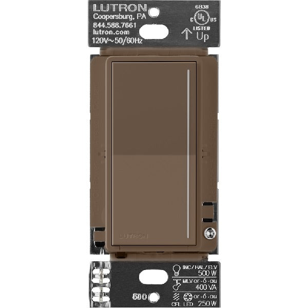 Lutron ST-PRO-N-EP 250W LED/CFL or 500W Incandescent/Halogen/ELV or 400VA MLV Phase Selectable, Neutral Dimmer in Espresso