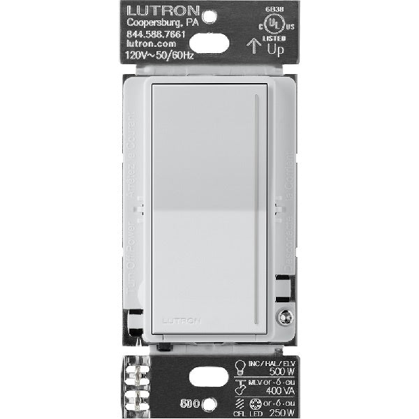Lutron ST-PRO-N-MI 250W LED/CFL or 500W Incandescent/Halogen/ELV or 400VA MLV Phase Selectable, Neutral Dimmer in Mist
