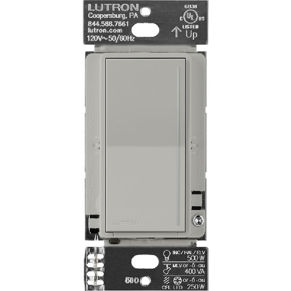 Lutron ST-PRO-N-PB 250W LED/CFL or 500W Incandescent/Halogen/ELV or 400VA MLV Phase Selectable, Neutral Dimmer in Pebble