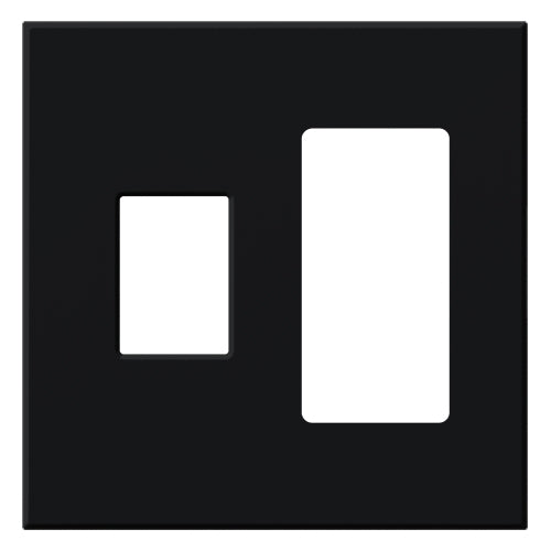 Lutron VWP-2CR-BL Vareo, 2-Gang Wallplate in Black, matte finish
