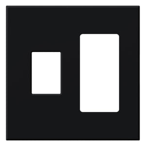 Lutron VWP-2CR-BL Vareo, 2-Gang Wallplate in Black, matte finish