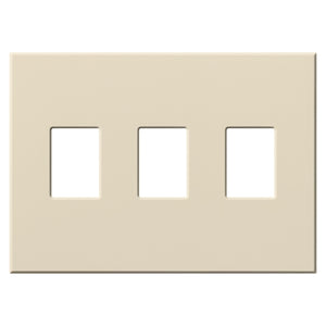 Lutron VWP-3-LA Vareo, 3-Gang Wallplate in Light Almond, matte finish