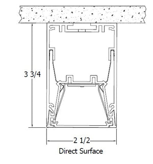 Mark Lighting S2LS 8FT MSL8 80CRI 35K 1000LMF MIN1 MVOLT WHT ZT 8' Slot 2 Surface Mount Tunable White LED Direct Pendant, 8' Section, 80 CRI, 3500K, 120-277V, White Finish