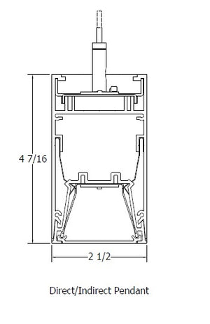 Mark Lighting S4LID 8FT MSL8 80CRI 35K 1000LMF I80CRI I35K I1000LMF SCT MIN1 MVOLT WHT ZT F1/3 8' Slot 4 Tunable White LED Direct Pendant, 8' Section, 80 CRI, 3500K, Single Circuit, 120-277V, T-Bar Ceiling