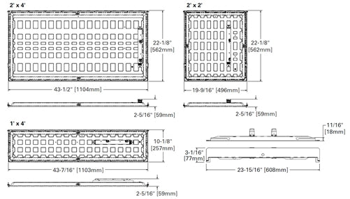 Metalux 24CGRK-L3C3-UNV-MP4 2'x4' LED Backlit Panel Retrofit Kit, Selectable Lumens, Selectable CCT 3500K/4000K/5000K