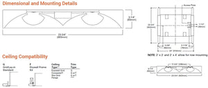 Metalux 22AC-LD5-20-UNV-L840-CD1-U 2'x2' LED Recessed Troffer, 2000 Lumen, 4000K, 0-10V Driver