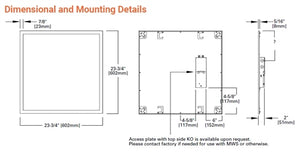 Metalux 22FP3830C9-EL10W 39.1W 2'x2' LED Edge Lit Panel, 3654 Lumens, 90 CRI, 3000K, 10W Emergency Battery Pack, 120-277V